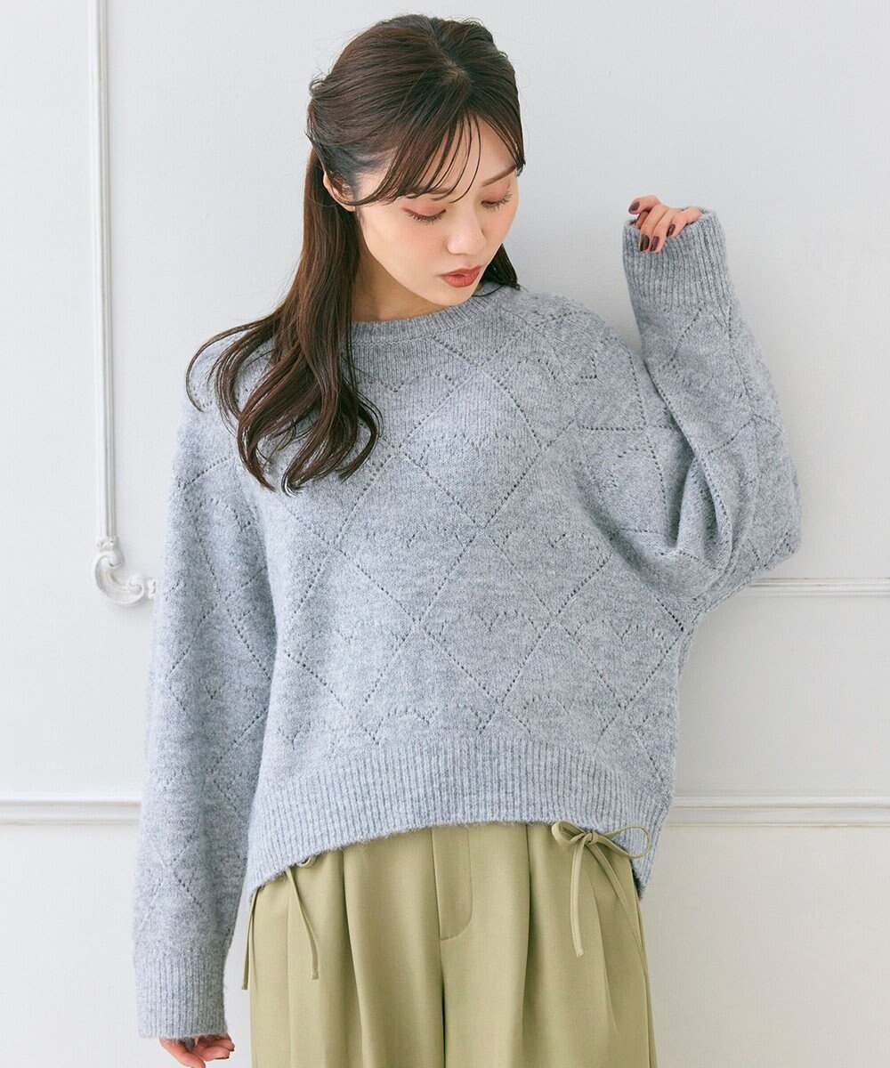 【フェルゥ/Feroux】のハート柄ニット プルオーバー インテリア・キッズ・メンズ・レディースファッション・服の通販 founy(ファニー) 　ファッション　Fashion　レディースファッション　Fashion for Women　トップス・カットソー　Cut & Sew Tops　ニット　Knit Tops & Sweaters　カジュアルプルオーバー・ニットトップス　Pullovers & Knit Tops / Casual Pullovers　おすすめ　Recommended / Our Picks　セーター　Sweater, Knitwear　フェミニン　Feminine, Girly　ベーシック　Basic, Essential　ボトム　Bottoms, Lower Wear　リラックス　Relax, Relaxed Fit　ロング　Long, Long-Length　A/W・秋冬　Autumn/Winter　ライトグレー系|ID: prp329100004714267 ipo3291000000034058485