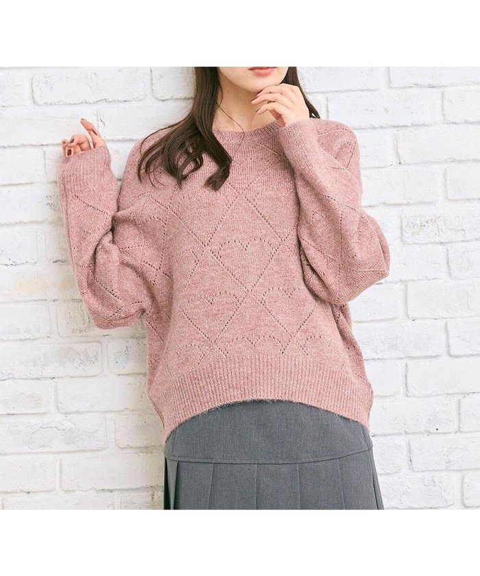 【フェルゥ/Feroux】のハート柄ニット プルオーバー インテリア・キッズ・メンズ・レディースファッション・服の通販 founy(ファニー) https://founy.com/ ファッション Fashion レディースファッション Fashion for Women トップス・カットソー Cut & Sew Tops ニット Knit Tops & Sweaters カジュアルプルオーバー・ニットトップス Pullovers & Knit Tops / Casual Pullovers おすすめ Recommended / Our Picks セーター Sweater, Knitwear フェミニン Feminine, Girly ベーシック Basic, Essential ボトム Bottoms, Lower Wear リラックス Relax, Relaxed Fit ロング Long, Long-Length A/W・秋冬 Autumn/Winter |ID: prp329100004714267 ipo3291000000036204523