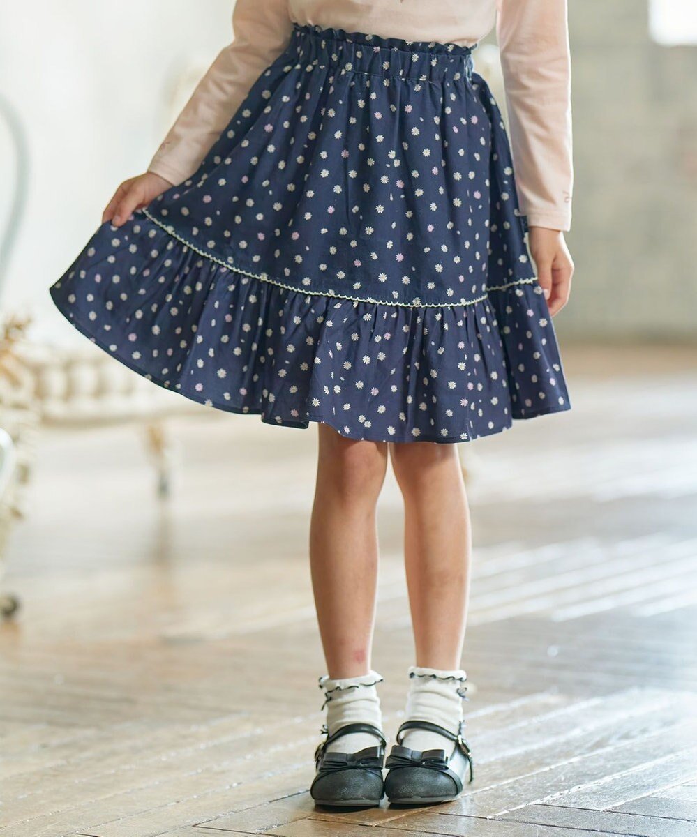 【組曲 / KIDS/KUMIKYOKU】の【110-140cm】モノトーン花柄 スカート 人気、トレンドファッション・服の通販 founy(ファニー) 　ファッション　Fashion　キッズファッション　Fashion for Kids　クラシカル　Classical, Vintage-Inspired　プリント　Print, Printed Pattern　マーガレット　Marguerite, Daisy Pattern　モノトーン　Monotone, Black and White　A/W・秋冬　Autumn/Winter　 other-1|ID: prp329100004714316 ipo3291000000034058772