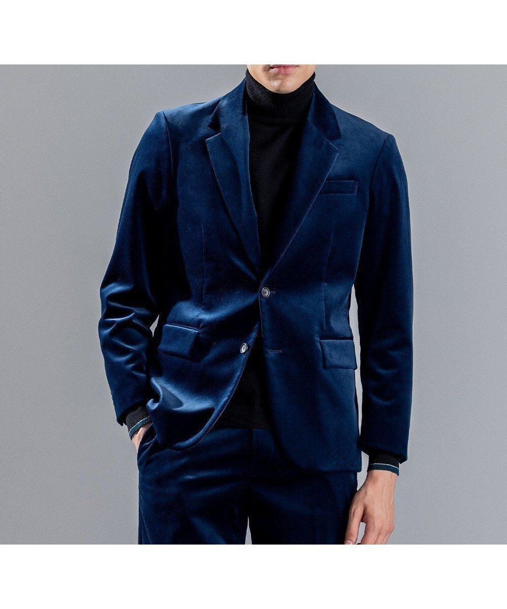 【ジョゼフ オム/JOSEPH HOMME / MEN】のPONTOGLIO VELVET JACKET インテリア・キッズ・メンズ・レディースファッション・服の通販 founy(ファニー) 　ファッション　Fashion　メンズファッション　Fashion for Men　アウター　Men's Coats Outerwear　テーラードジャケット　Tailored Jackets & Blazers　イタリア　Italy　ジャケット　Jacket, Outerwear　セットアップ　Set-Up, Coordinated Outfit　フラップ　Flap, Flap Pocket　ベルベット　Velvet, Velvety　ポケット　Pocket, Pocket Detail　ラグジュアリー　Luxury, Elegant　A/W・秋冬　Autumn/Winter　ダルブルー系|ID: prp329100004714331 ipo3291000000034058844