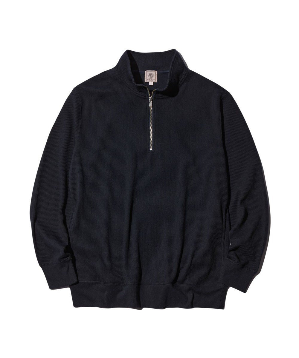 【ジェイ プレス/J.PRESS / MEN】の【J.PRESS PREMIUM JERSEY】ハーフジップ トレーナー インテリア・キッズ・メンズ・レディースファッション・服の通販 founy(ファニー) 　ファッション　Fashion　メンズファッション　Fashion for Men　トップス・カットソー　Cut & Sew Tops　インナー　Innerwear　春　Spring　畦　Ribbed Knit　スウェット / スエット　Sweatshirt, Sweatwear　トレーナー　Sweatshirt, Trainer　フィット　Fit, Slim Fit　レギュラー　Regular, Standard Fit　A/W・秋冬　Autumn/Winter　S/S・春夏　SS, Spring/Summer, Warm Season　夏　Summer　エレガント 上品　Elegant　ネイビー系|ID: prp329100004714343 ipo3291000000034058908