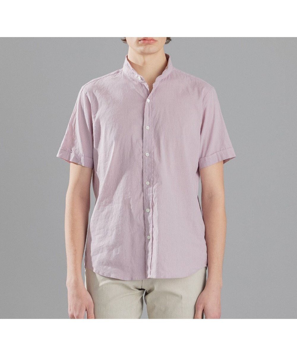 【ジョゼフ オム/JOSEPH HOMME / MEN】のリネンストレッチブロード ウィングカラー半袖シャツ インテリア・キッズ・メンズ・レディースファッション・服の通販 founy(ファニー) 　ファッション　Fashion　メンズファッション　Fashion for Men　トップス・カットソー　Cut & Sew Tops　メンズシャツ　Shirts　インナー　Innerwear　シェイプ　Shape, Slim Fit　シンプル　Simple, Minimal　ジャケット　Jacket, Outerwear　ストレッチ　Stretch, Stretchy Fabric　リネン　Linen, Linen Fabric　エレガント 上品　Elegant　半袖　Short Sleeve, Half Sleeve　夏　Summer　春　Spring　S/S・春夏　SS, Spring/Summer, Warm Season　雑誌　Magazine, Fashion Magazine　ローズ系|ID: prp329100004714351 ipo3291000000034058933
