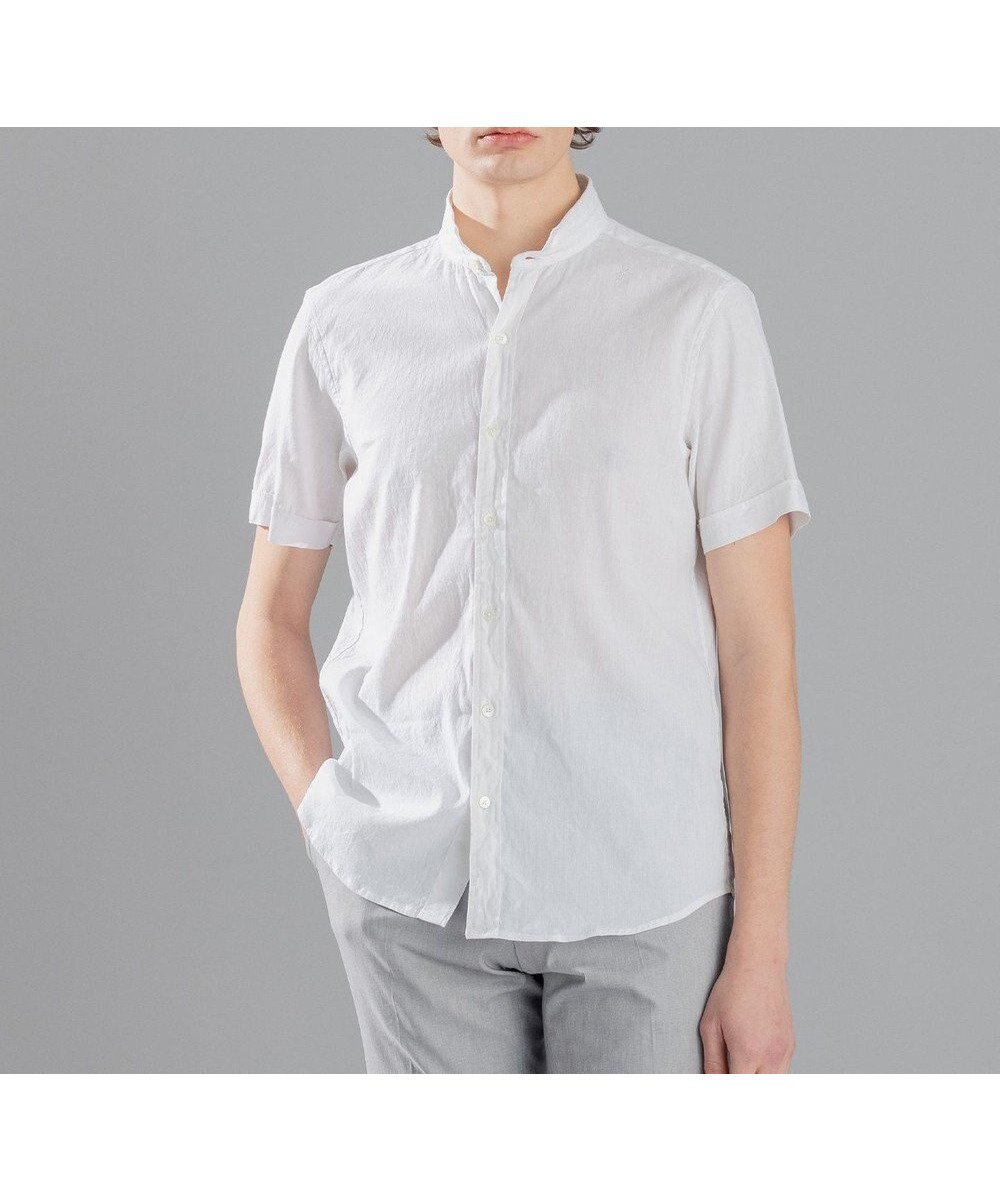 【ジョゼフ オム/JOSEPH HOMME / MEN】のリネンストレッチブロード ウィングカラー半袖シャツ インテリア・キッズ・メンズ・レディースファッション・服の通販 founy(ファニー) 　ファッション　Fashion　メンズファッション　Fashion for Men　トップス・カットソー　Cut & Sew Tops　メンズシャツ　Shirts　インナー　Innerwear　シェイプ　Shape, Slim Fit　シンプル　Simple, Minimal　ジャケット　Jacket, Outerwear　ストレッチ　Stretch, Stretchy Fabric　リネン　Linen, Linen Fabric　エレガント 上品　Elegant　半袖　Short Sleeve, Half Sleeve　夏　Summer　春　Spring　S/S・春夏　SS, Spring/Summer, Warm Season　雑誌　Magazine, Fashion Magazine　ホワイト系|ID: prp329100004714351 ipo3291000000034058934