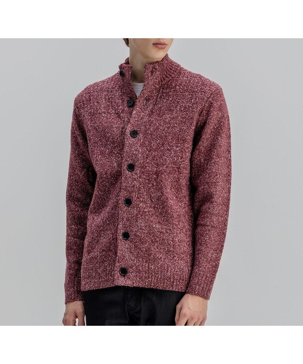 【ジョゼフ オム/JOSEPH HOMME / MEN】の【WEB・一部店舗限定 】 シャギーメランジ ハイネックカーディガン インテリア・キッズ・メンズ・レディースファッション・服の通販 founy(ファニー) 　ファッション　Fashion　メンズファッション　Fashion for Men　トップス・カットソー　Cut & Sew Tops　ニット・セーター / 定番トップス　Knit Tops & Sweaters　カーディガン / 羽織り　Cardigans　カーディガン　Cardigan, Knitwear　シンプル　Simple, Minimal　スタンダード　Standard, Basic　スタンド　Stand Collar, Upright Stand　スペシャル　Special, Limited Edition　セーター　Sweater, Knitwear　ハイネック　High Neck, Mock Neck　ヨーク　Yoke, Yoke Design　レギュラー　Regular, Standard Fit　ワッフル　Waffle, Waffle Knit　A/W・秋冬　Autumn/Winter　ワイン系|ID: prp329100004714355 ipo3291000000034685479