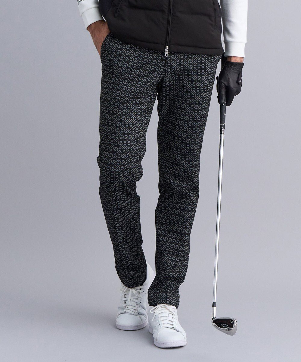 【23区 ゴルフ/23区GOLF / MEN】の【MEN】裏起毛ジャージーパンツ ストレッチ モノグラム 上品スタイル インテリア・キッズ・メンズ・レディースファッション・服の通販 founy(ファニー) 　ファッション　Fashion　メンズファッション　Fashion for Men　ボトムス　Bottoms　シンプル　Simple, Minimal　ストレッチ　Stretch, Stretchy Fabric　スマホ　Smartphone, Mobile Device　プリント　Print, Printed Pattern　ポケット　Pocket, Pocket Detail　ヨーク　Yoke, Yoke Design　A/W・秋冬　Autumn/Winter　新作・新入荷　New Arrivals / New In　エレガント 上品　Elegant　ゴルフ　Golf　ブラック系5|ID: prp329100004714358 ipo3291000000034059004