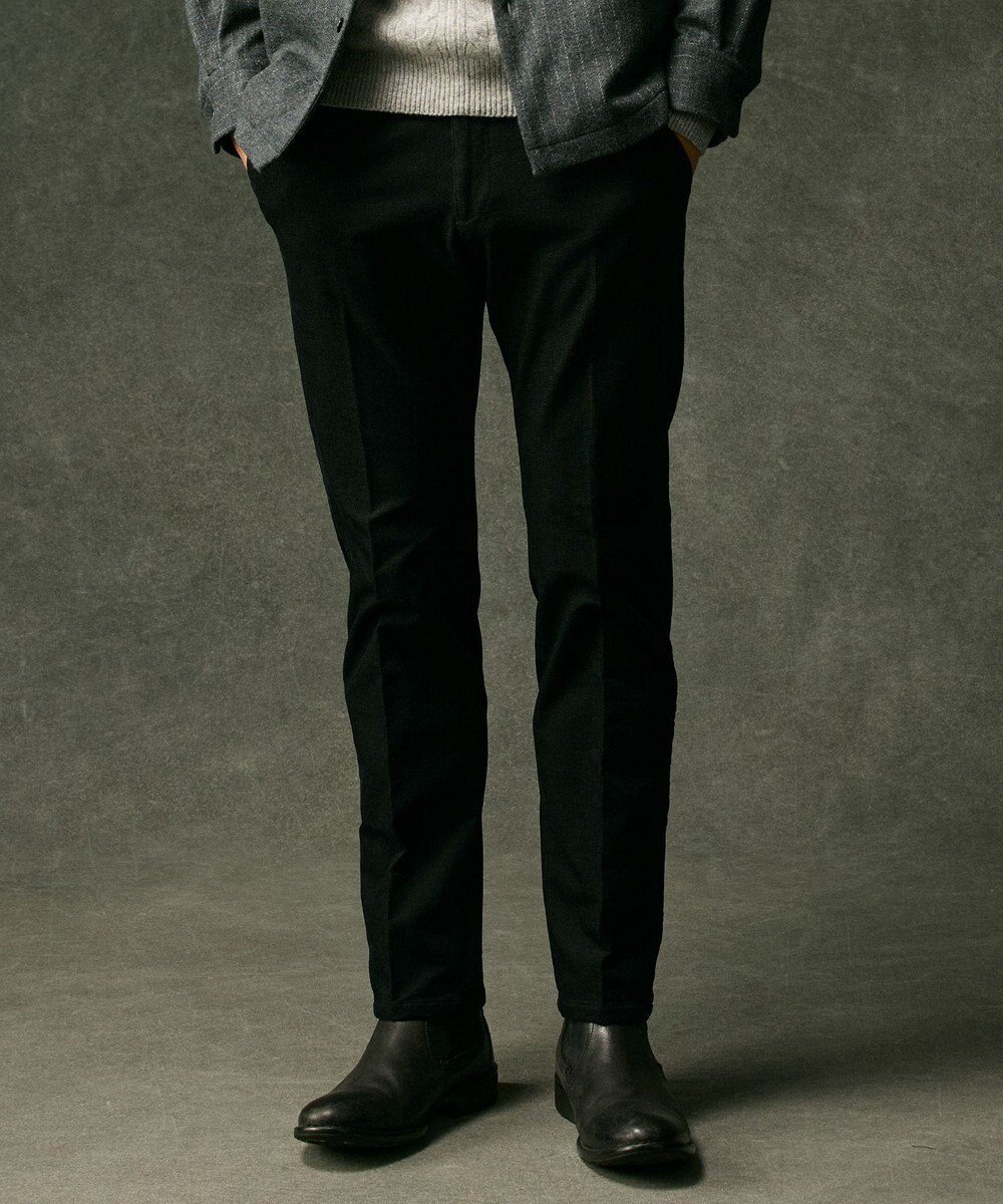 【ジョセフ アブード/JOSEPH ABBOUD / MEN】の【ウエストも伸びる!/暖かパンツ/オーガニックコットン使用】ライスコールストレッチパンツ インテリア・キッズ・メンズ・レディースファッション・服の通販 founy(ファニー) 　ファッション　Fashion　メンズファッション　Fashion for Men　ボトムス　Bottoms　ウォーム　Warm Fabric　春　Spring　ジャケット　Jacket, Outerwear　ストレッチ　Stretch, Stretchy Fabric　防寒　Cold Protection, Winter-Ready　リラックス　Relax, Relaxed Fit　冬　Winter / This Winter　S/S・春夏　SS, Spring/Summer, Warm Season　おすすめ　Recommended / Our Picks　夏　Summer　ビジネス 仕事 通勤　Business / Work / Commuting　ブラック系|ID: prp329100004714359 ipo3291000000035634655