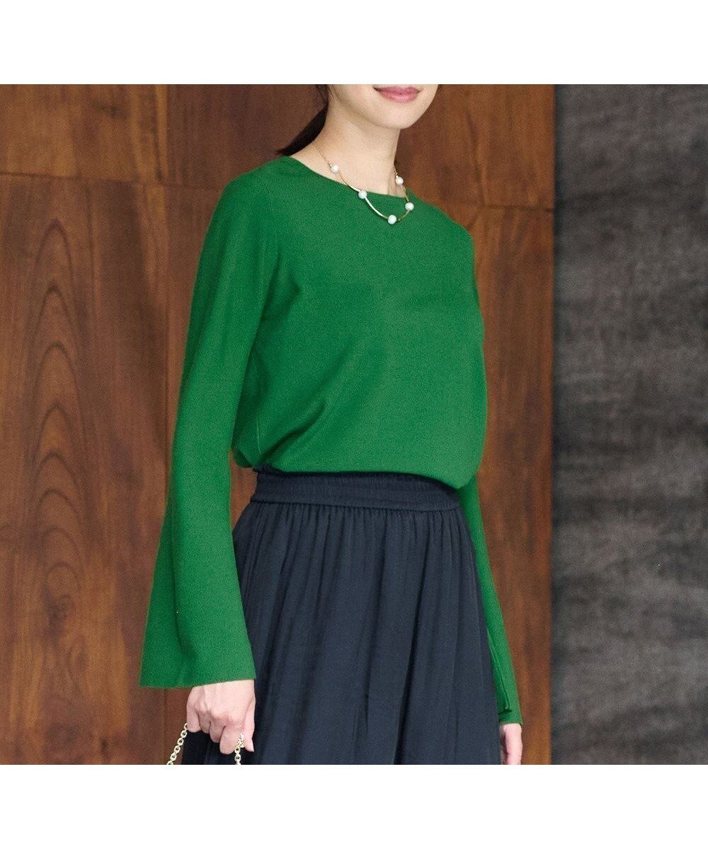 【自由区/JIYU-KU】の【セットアップ対応・洗える】レーヨンストレッチフレアスリーブ ニット インテリア・キッズ・メンズ・レディースファッション・服の通販 founy(ファニー) ファッション Fashion レディースファッション Fashion for Women トップス・カットソー Cut & Sew Tops ニット Knit Tops & Sweaters セットアップ Matching Sets レディーストップス・ブラウス Tops & Blouses / Assorted Women's Tops おすすめ Recommended / Our Picks エレガント 上品 Elegant ストレッチ Stretch, Stretchy Fabric スリーブ Sleeve, Long Sleeve / Short Sleeve セットアップ Set-Up, Coordinated Outfit セーター Sweater, Knitwear フレア Flare, Flared 洗える Machine Washable A/W・秋冬 Autumn/Winter アーバングリーン系|ID: prp329100004714375 ipo3291000000034484593