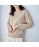 【エニー/ANY】のシャイニースパンコールVネックニット ベージュ|ID: prp329100004714382 ipo3291000000034366040