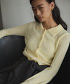 【クラフトスタンダードブティック/CRAFT STANDARD BOUTIQUE】のブークレヤーン衿付きニットカーディガン 人気、トレンドファッション・服の通販 founy(ファニー) ファッション Fashion レディースファッション Fashion for Women トップス・カットソー Cut & Sew Tops ニット Knit Tops & Sweaters カーディガン・羽織り Layered Style Cardigans イエロー Yellow カーディガン Cardigan, Knitwear キャミソール Camisole, Spaghetti Strap Top コンパクト Compact, Small Size ショート Short, Short Length シンプル Simple, Minimal トレンド Trend, Trending Now ポケット Pocket, Pocket Detail A/W・秋冬 Autumn/Winter thumbnail Light Yellow|ID: prp329100004714399 ipo3291000000034059327