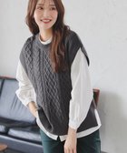 【ティアクラッセ/Tiaclasse】の【2点セット】ニットベスト+起毛シャツ チャコールグレー|ID: prp329100004714425 ipo3291000000035568852