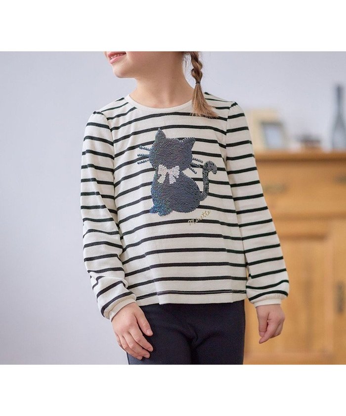 【エニィ/ANY / KIDS】のミラクルスパンコール 長袖 Tシャツ インテリア・キッズ・メンズ・レディースファッション・服の通販 founy(ファニー) https://founy.com/ ファッション Fashion キッズファッション Fashion for Kids トップス・カットソー Cut & Sew Tops 洗える Machine Washable カットソー Cut and Sewn Top スパンコール Sequins, Sequin Embellishment 定番 Standard, Basic Item ネコ Cat, Feline Motif 長袖 Long Sleeve, Full Sleeve パターン Pattern, Design Print ポケット Pocket, Pocket Detail モチーフ Motif, Design Theme A/W・秋冬 Autumn/Winter |ID: prp329100004715537 ipo3291000000034069585
