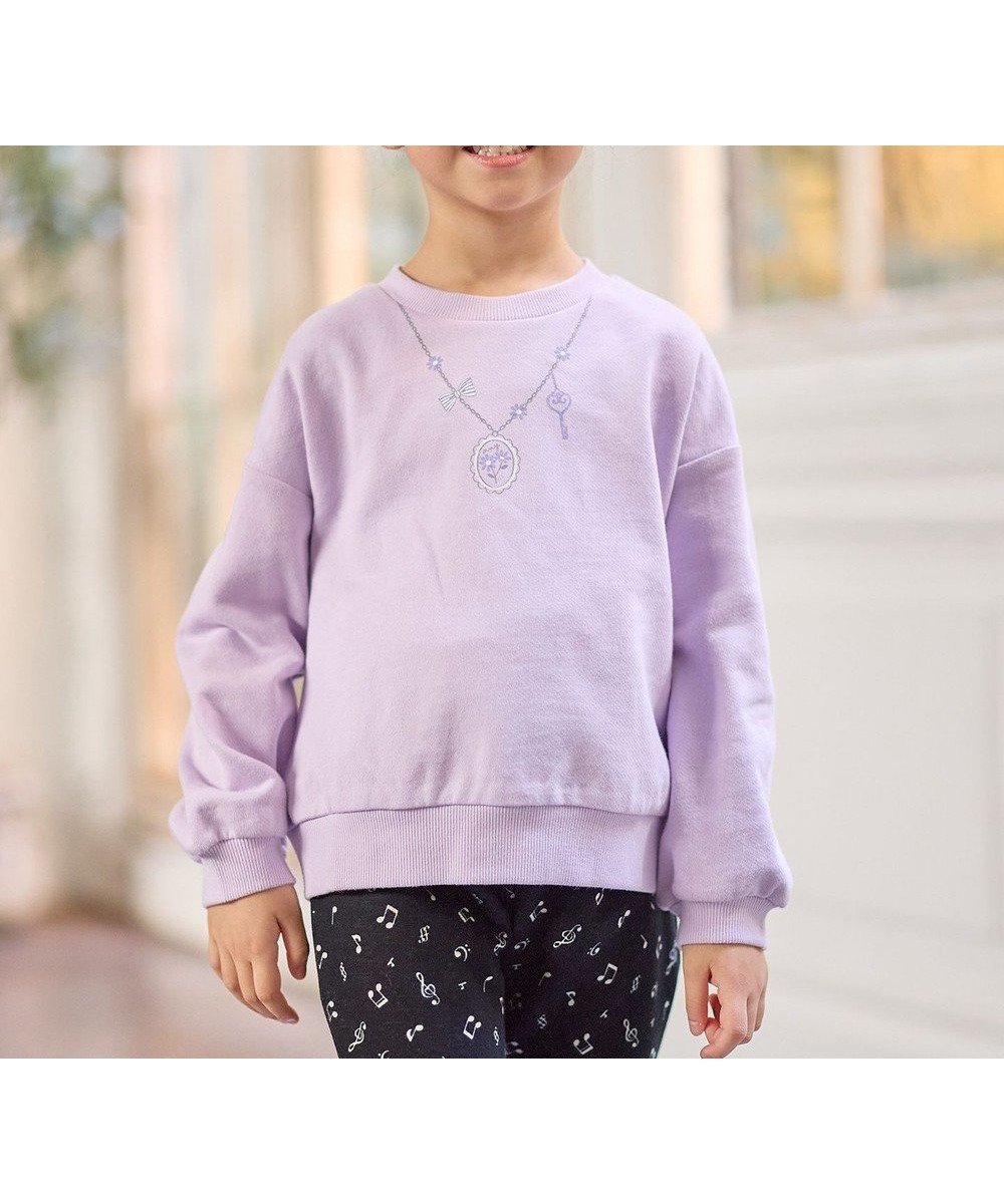 【エニィ/ANY / KIDS】の【WEB限定】7days 裏毛トレーナー インテリア・キッズ・メンズ・レディースファッション・服の通販 founy(ファニー) 　ファッション　Fashion　キッズファッション　Fashion for Kids　トップス・カットソー　Cut & Sew Tops　秋　Autumn　スウェット / スエット　Sweatshirt, Sweatwear　トレーナー　Sweatshirt, Trainer　ポケット　Pocket, Pocket Detail　ロング　Long, Long-Length　冬　Winter / This Winter　A/W・秋冬　Autumn/Winter　おすすめ　Recommended / Our Picks　ラベンダー×ネックレス|ID: prp329100004715542 ipo3291000000035605452