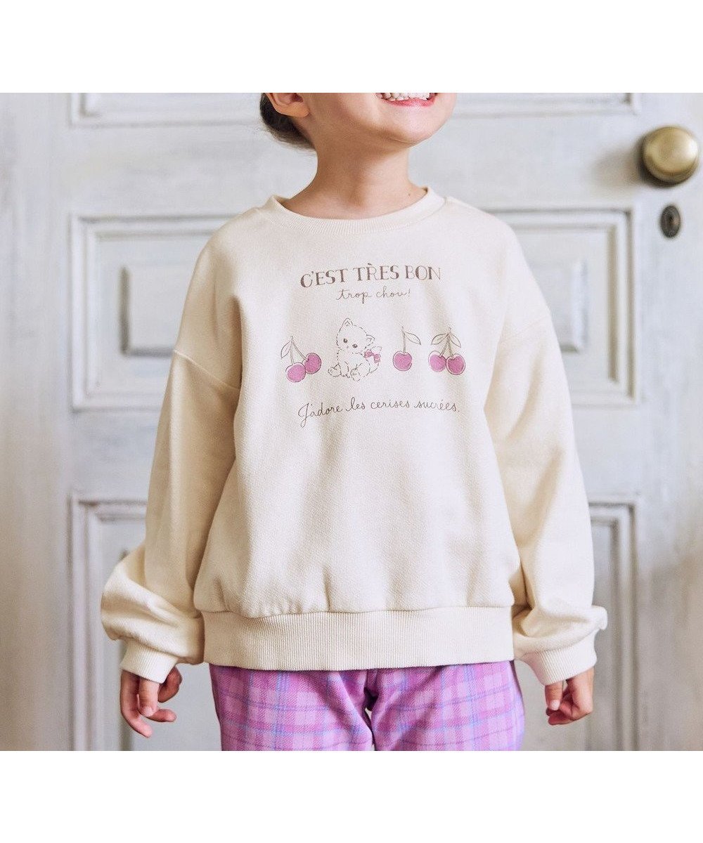 【エニィ/ANY / KIDS】の【WEB限定】7days 裏毛トレーナー インテリア・キッズ・メンズ・レディースファッション・服の通販 founy(ファニー) 　ファッション　Fashion　キッズファッション　Fashion for Kids　トップス・カットソー　Cut & Sew Tops　秋　Autumn　スウェット / スエット　Sweatshirt, Sweatwear　トレーナー　Sweatshirt, Trainer　ポケット　Pocket, Pocket Detail　ロング　Long, Long-Length　冬　Winter / This Winter　A/W・秋冬　Autumn/Winter　おすすめ　Recommended / Our Picks　エクリュ×ネコ|ID: prp329100004715542 ipo3291000000035605454