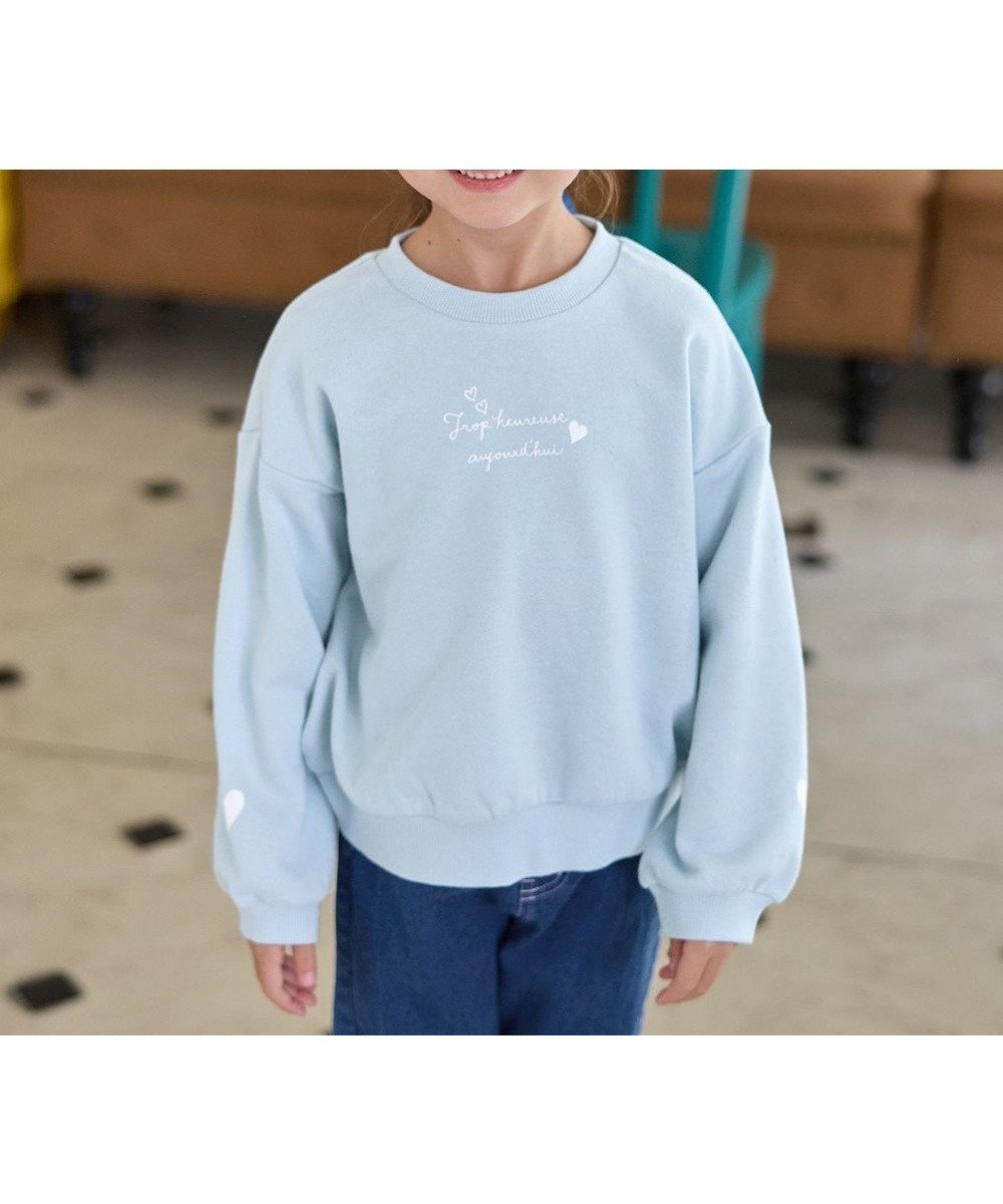 【エニィ/ANY / KIDS】の【WEB限定】7days 裏毛トレーナー インテリア・キッズ・メンズ・レディースファッション・服の通販 founy(ファニー) 　ファッション　Fashion　キッズファッション　Fashion for Kids　トップス・カットソー　Cut & Sew Tops　秋　Autumn　スウェット / スエット　Sweatshirt, Sweatwear　トレーナー　Sweatshirt, Trainer　ポケット　Pocket, Pocket Detail　ロング　Long, Long-Length　冬　Winter / This Winter　A/W・秋冬　Autumn/Winter　おすすめ　Recommended / Our Picks　サックスブルー×ハート|ID: prp329100004715542 ipo3291000000035605460