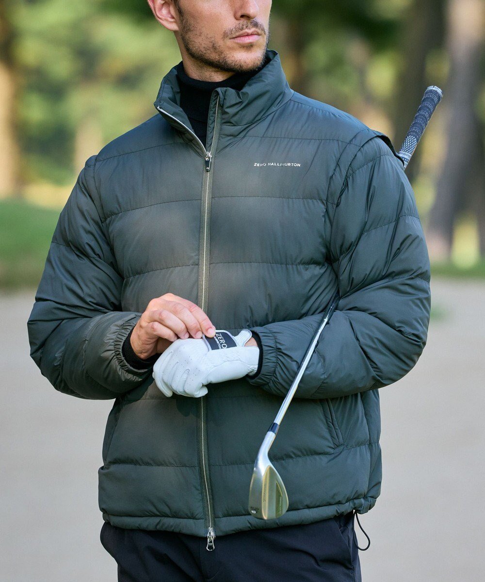 【ゼロハリバートン/ZERO HALLIBURTON / MEN】の【袖着脱可能】 2WAY中綿アウター ZHG-M5A2d 85111 インテリア・キッズ・メンズ・レディースファッション・服の通販 founy(ファニー) ファッション Fashion メンズファッション Fashion for Men アウター Men's Coats Outerwear コンパクト Compact, Small Size 軽量 Lightweight, Ultra Light シンプル Simple, Minimal ジャケット Jacket, Outerwear ストレッチ Stretch, Stretchy Fabric ダウン Down, Puffer ベスト Vest, Waistcoat メタリック Metallic, Shiny Finish A/W・秋冬 Autumn/Winter ゴルフ Golf カーキ|ID: prp329100004715597 ipo3291000000034242888
