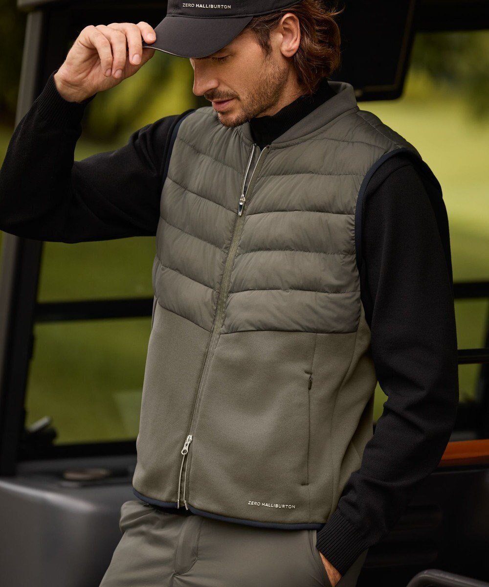 【ゼロハリバートン/ZERO HALLIBURTON / MEN】の中綿ハイブリットベスト ZHG-M5A2a 85108 インテリア・キッズ・メンズ・レディースファッション・服の通販 founy(ファニー) ファッション Fashion メンズファッション Fashion for Men アウター Men's Coats Outerwear インナー Innerwear コンパクト Compact, Small Size ゴルフ Golf シンプル Simple, Minimal ジャケット Jacket, Outerwear スウェット / スエット Sweatshirt, Sweatwear スポーツ Sports, Activewear ダウン Down, Puffer フォルム Silhouette, Form ベスト Vest, Waistcoat A/W・秋冬 Autumn/Winter 軽量 Lightweight, Ultra Light カーキ|ID: prp329100004715598 ipo3291000000034242891