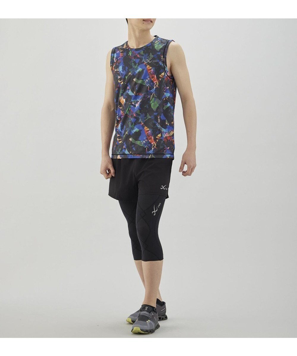 【シーダブリューエックス/CW-X】の【UNISEX】 CW-X ボトムス ランニングパンツ 2分丈 はっ水(本体) UVカット率90%以上(本体) ユニセックス DHR335 /ワコール インテリア・キッズ・メンズ・レディースファッション・服の通販 founy(ファニー) 　ファッション　Fashion　レディースファッション　Fashion for Women　パンツ　Pants & Trousers　ユニセックス　Unisex, Genderless　スリット　Slit, Slit Detail　プリント　Print, Printed Pattern　ポケット　Pocket, Pocket Detail　ランニング　Running, Running Wear, Activewear, Jogging　ブラック|ID: prp329100004715609 ipo3291000000034069823