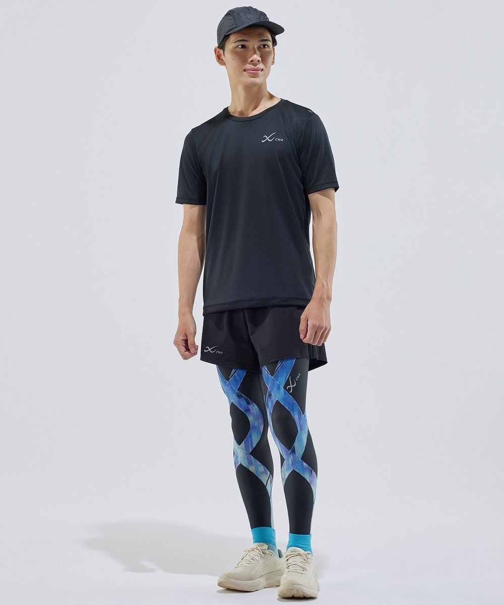 【シーダブリューエックス/CW-X】の【UNISEX】 CW-X ボトムス ランニングパンツ 2分丈 はっ水(本体) UVカット率90%以上(本体) ユニセックス DHR335 /ワコール インテリア・キッズ・メンズ・レディースファッション・服の通販 founy(ファニー) 　ファッション　Fashion　レディースファッション　Fashion for Women　パンツ　Pants & Trousers　ユニセックス　Unisex, Genderless　スリット　Slit, Slit Detail　プリント　Print, Printed Pattern　ポケット　Pocket, Pocket Detail　ランニング　Running, Running Wear, Activewear, Jogging　ブラック|ID: prp329100004715609 ipo3291000000035829196