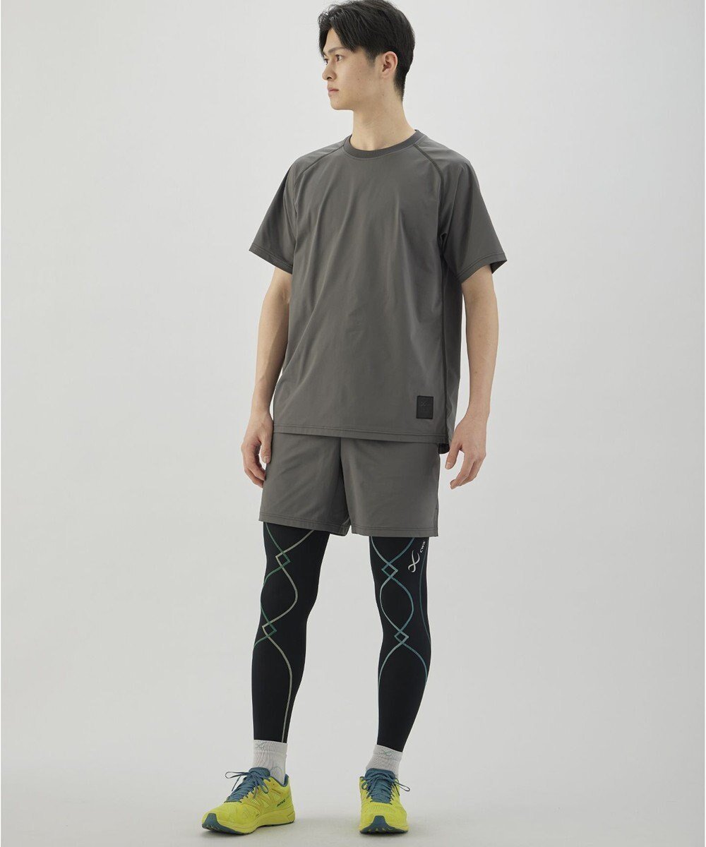 【シーダブリューエックス/CW-X】の【UNISEX】 CW-X トップス ハイゲージニットTシャツ 半袖 3分袖 Uネック UVカット率90%以上(本体) 吸汗速乾(本体) ユニセックス DLR175 /ワコール インテリア・キッズ・メンズ・レディースファッション・服の通販 founy(ファニー) 　ファッション　Fashion　レディースファッション　Fashion for Women　トップス・カットソー　Cut & Sew Tops　ニット　Knit Tops & Sweaters　シャツ・ブラウス・オフィスカジュアル　Elegant Blouses & Button-Ups　ロングTシャツ・Tシャツ　Longline T-Shirts & Tees　ユニセックス　Unisex, Genderless　半袖　Short Sleeve, Half Sleeve　グレー|ID: prp329100004715625 ipo3291000000034069882