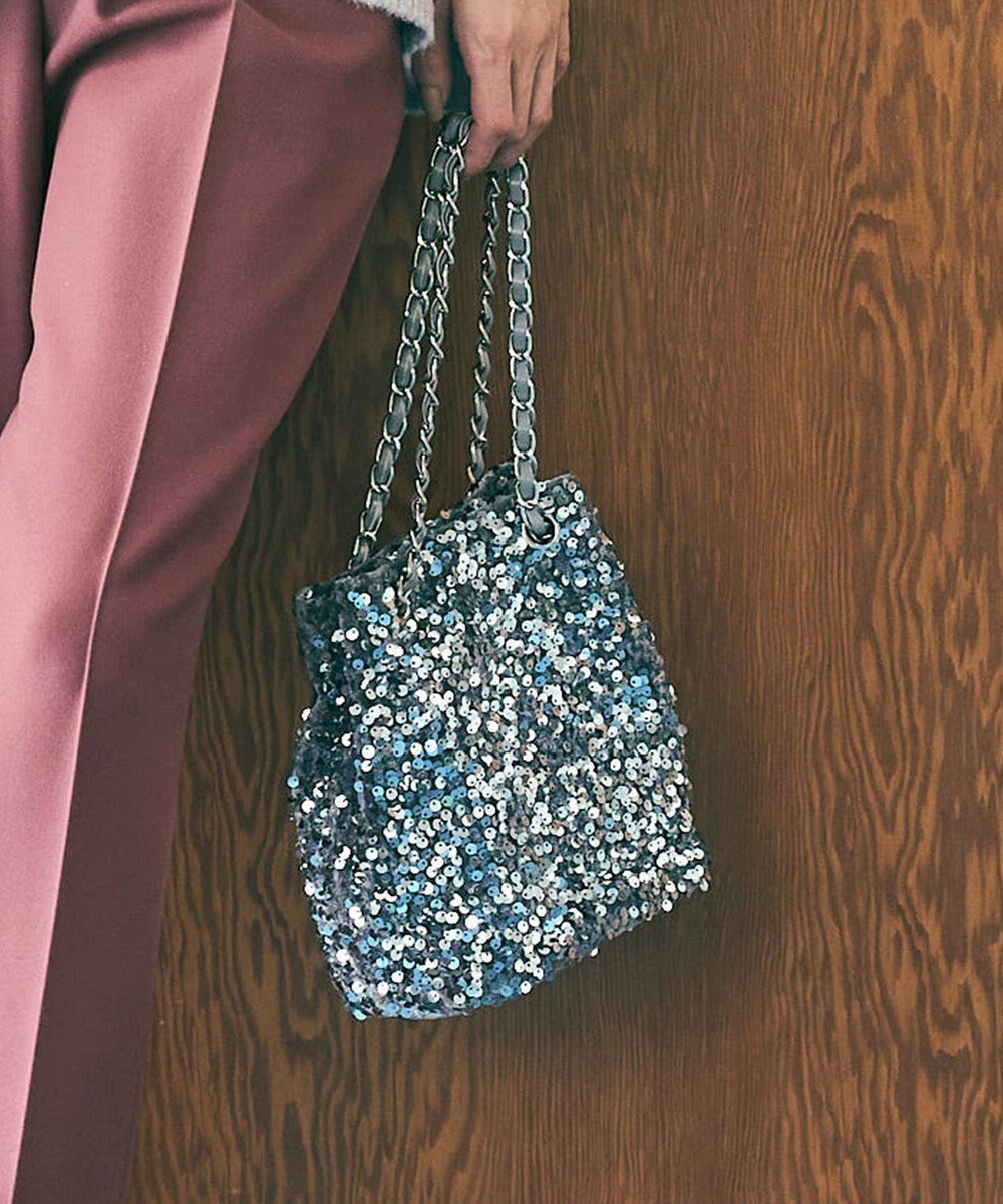 【エニィ スィス/any SiS】のスパンコールチェーン バッグ インテリア・キッズ・メンズ・レディースファッション・服の通販 founy(ファニー) 　ファッション　Fashion　レディースファッション　Fashion for Women　バッグ　Bags　スパンコール　Sequins, Sequin Embellishment　チェーン　Chain, Chain Strap　トレンド　Trend, Trending Now　シルバー|ID: prp329100004715635 ipo3291000000034308991