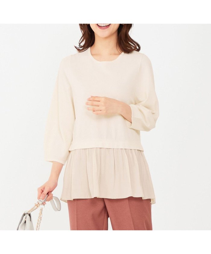 【エニィ スィス/any SiS】の【洗える】ファブリックコンビ ニット インテリア・キッズ・メンズ・レディースファッション・服の通販 founy(ファニー) https://founy.com/ ファッション Fashion レディースファッション Fashion for Women トップス・カットソー Cut & Sew Tops ニット Knit Tops & Sweaters おすすめ Recommended / Our Picks コンビ Combo, Combination Style シンプル Simple, Minimal セーター Sweater, Knitwear エレガント 上品 Elegant 洗える Machine Washable A/W・秋冬 Autumn/Winter |ID: prp329100004715667 ipo3291000000034377707