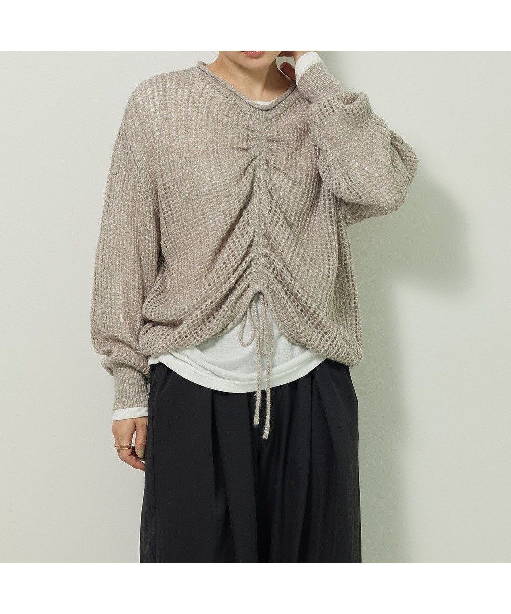 【グリーンパークス/Green Parks】のSET2点2wayシャーリングニット+インナー 人気、トレンドファッション・服の通販 founy(ファニー) 　ファッション　Fashion　レディースファッション　Fashion for Women　トップス・カットソー　Cut & Sew Tops　ニット　Knit Tops & Sweaters　インナー　Innerwear　シャーリング　Shirring, Ruched　センター　Center, Center Line　セーター　Sweater, Knitwear　ポケット　Pocket, Pocket Detail　A/W・秋冬　Autumn/Winter　 other-1|ID: prp329100004715682 ipo3291000000036295751