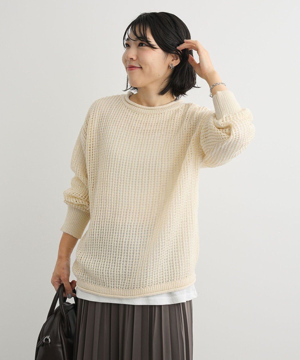 【グリーンパークス/Green Parks】のSET2点2wayシャーリングニット+インナー インテリア・キッズ・メンズ・レディースファッション・服の通販 founy(ファニー) 　ファッション　Fashion　レディースファッション　Fashion for Women　トップス・カットソー　Cut & Sew Tops　ニット　Knit Tops & Sweaters　インナー　Innerwear　シャーリング　Shirring, Ruched　センター　Center, Center Line　セーター　Sweater, Knitwear　ポケット　Pocket, Pocket Detail　A/W・秋冬　Autumn/Winter　Ecru|ID: prp329100004715682 ipo3291000000036295761