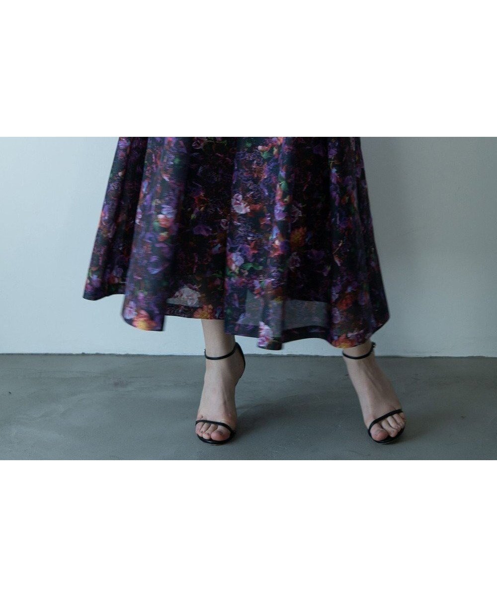 【自由区/JIYU-KU】の【カトリエムブーケ】フラワープリントフレアスカート 人気、トレンドファッション・服の通販 founy(ファニー) 　ファッション　Fashion　レディースファッション　Fashion for Women　スカート　Skirts　Aライン・フレアスカート　A-Line & Flared Skirts　オーガンジー　Organza Fabric　シアー　Sheer, See-Through　フラワー　Flower, Floral　フランス　France, French　フレア　Flare, Flared　フレンチ　French, French Style　プリント　Print, Printed Pattern　モチーフ　Motif, Design Theme　ランダム　Random, Irregular　A/W・秋冬　Autumn/Winter　エレガント 上品　Elegant　 other-1|ID: prp329100004715684 ipo3291000000034070178