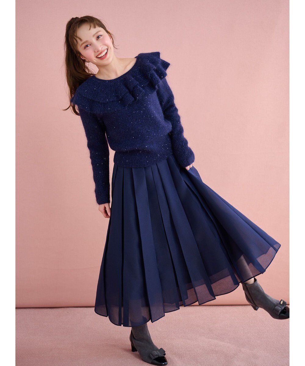 【トッカ/TOCCA】の【百田夏菜子さん着用】【消臭】LUNA VEIL スカート インテリア・キッズ・メンズ・レディースファッション・服の通販 founy(ファニー) 　ファッション　Fashion　レディースファッション　Fashion for Women　スカート　Skirts　オーガンジー　Organza Fabric　バランス　Balance, Style Balance　プリーツ　Pleats, Pleated　冬　Winter / This Winter　A/W・秋冬　Autumn/Winter　S/S・春夏　SS, Spring/Summer, Warm Season　夏　Summer　ビジネス 仕事 通勤　Business / Work / Commuting　2025年　2025　2025-2026秋冬・A/W　Autumn/Winter 2025–26 AW25–26　ネイビー系|ID: prp329100004715697 ipo3291000000034180486