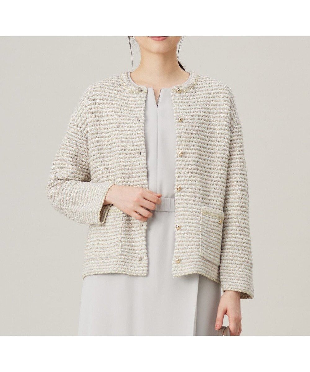 【自由区/JIYU-KU】のツイード調ニット ジャケット インテリア・キッズ・メンズ・レディースファッション・服の通販 founy(ファニー) ファッション Fashion レディースファッション Fashion for Women カーディガン Cardigan, Knitwear ジャケット Jacket, Outerwear セレモニー Ceremony ツイード Twill, Twill Weave バランス Balance, Style Balance エレガント 上品 Elegant A/W・秋冬 Autumn/Winter 軽量 Lightweight, Ultra Light ベージュ系|ID: prp329100004715732 ipo3291000000034070598