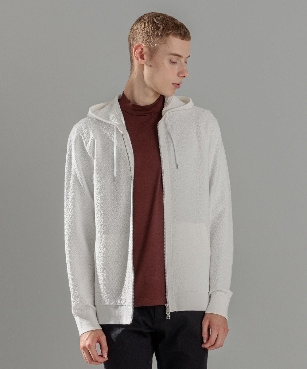 【ジョゼフ オム/JOSEPH HOMME / MEN】の【イージーケア】 ヴィスコースリンクス ジップアップニットフーディー インテリア・キッズ・メンズ・レディースファッション・服の通販 founy(ファニー) 　ファッション　Fashion　メンズファッション　Fashion for Men　トップス・カットソー　Cut & Sew Tops　ニット・セーター / 定番トップス　Knit Tops & Sweaters　インナー　Innerwear　ジャケット　Jacket, Outerwear　セーター　Sweater, Knitwear　パーカー　Hoodie, Parka　フロント　Front, Front Design　ベーシック　Basic, Essential　ポケット　Pocket, Pocket Detail　羽織　Haori, Light Jacket　メランジ　Melange, Mixed Yarn　ロング　Long, Long-Length　A/W・秋冬　Autumn/Winter　ホワイト系|ID: prp329100004716657 ipo3291000000034079369