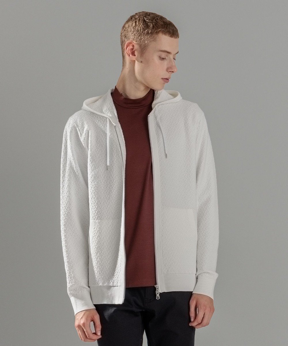 【ジョゼフ オム/JOSEPH HOMME / MEN】の【イージーケア】 ヴィスコースリンクス ジップアップニットフーディー インテリア・キッズ・メンズ・レディースファッション・服の通販 founy(ファニー) 　ファッション　Fashion　メンズファッション　Fashion for Men　トップス・カットソー　Cut & Sew Tops　ニット・セーター / 定番トップス　Knit Tops & Sweaters　インナー　Innerwear　ジャケット　Jacket, Outerwear　セーター　Sweater, Knitwear　パーカー　Hoodie, Parka　フロント　Front, Front Design　ベーシック　Basic, Essential　ポケット　Pocket, Pocket Detail　羽織　Haori, Light Jacket　メランジ　Melange, Mixed Yarn　ロング　Long, Long-Length　A/W・秋冬　Autumn/Winter　ホワイト系|ID: prp329100004716657 ipo3291000000034347745