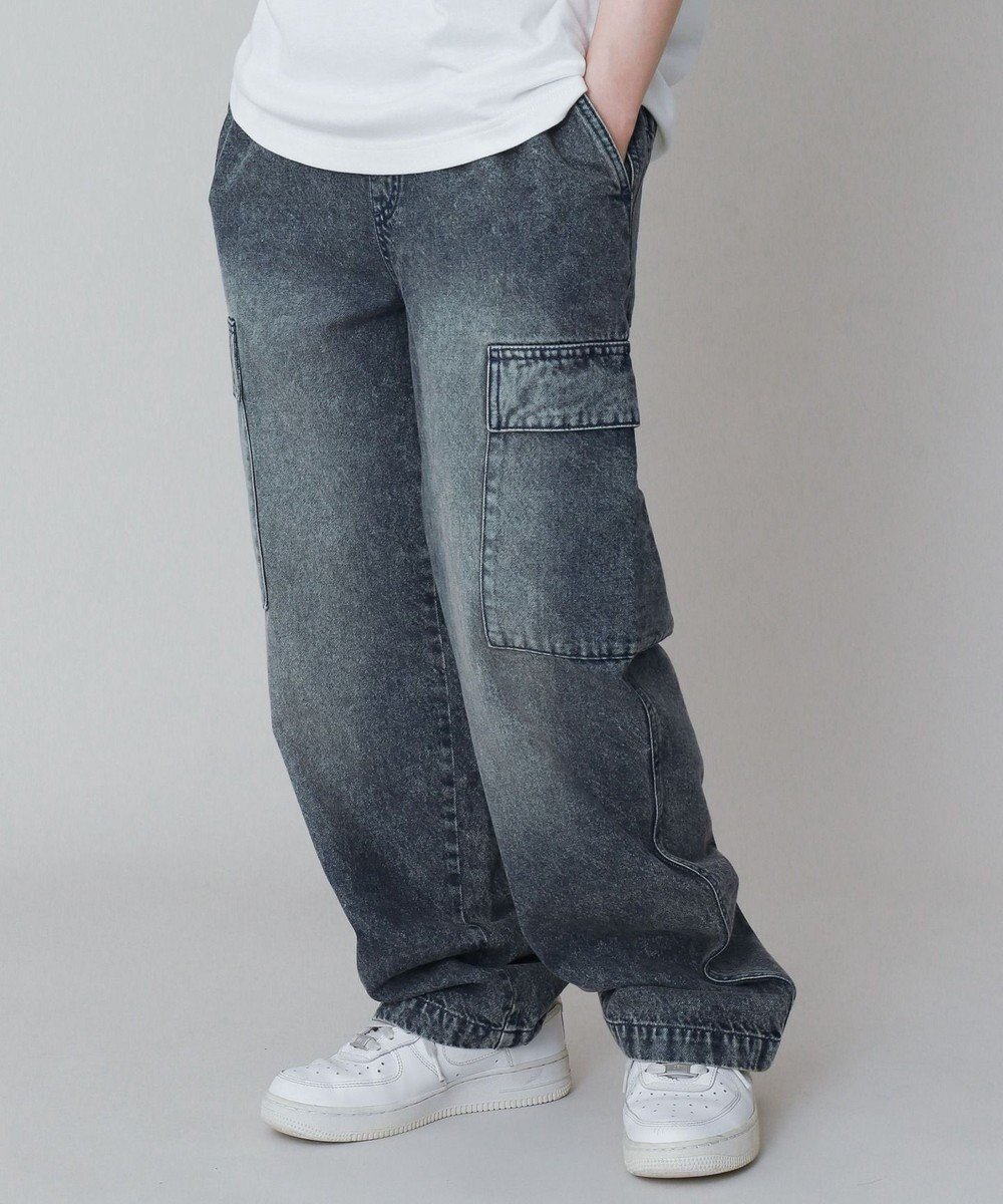 【ウィゴー/WEGO / KIDS】の【KIDS】デニムイージーカーゴパンツ(JUNIOR) 人気、トレンドファッション・服の通販 founy(ファニー) 　ファッション　Fashion　キッズファッション　Fashion for Kids　ボトムス　Bottoms　春　Spring　グラフィック　Graphic, Graphic Design　シンプル　Simple, Minimal　スウェット / スエット　Sweatshirt, Sweatwear　スマホ　Smartphone, Mobile Device　チェック　Check, Plaid, Tartan　人気　Popular, Best Seller　ビッグ　Big, Oversized　ポケット　Pocket, Pocket Detail　ワイド　Wide, Wide Fit　S/S・春夏　SS, Spring/Summer, Warm Season　おすすめ　Recommended / Our Picks　夏　Summer　2025年　2025　2025春夏・S/S　Spring/Summer 2025 SS25　 other-1|ID: prp329100004716678 ipo3291000000034079423