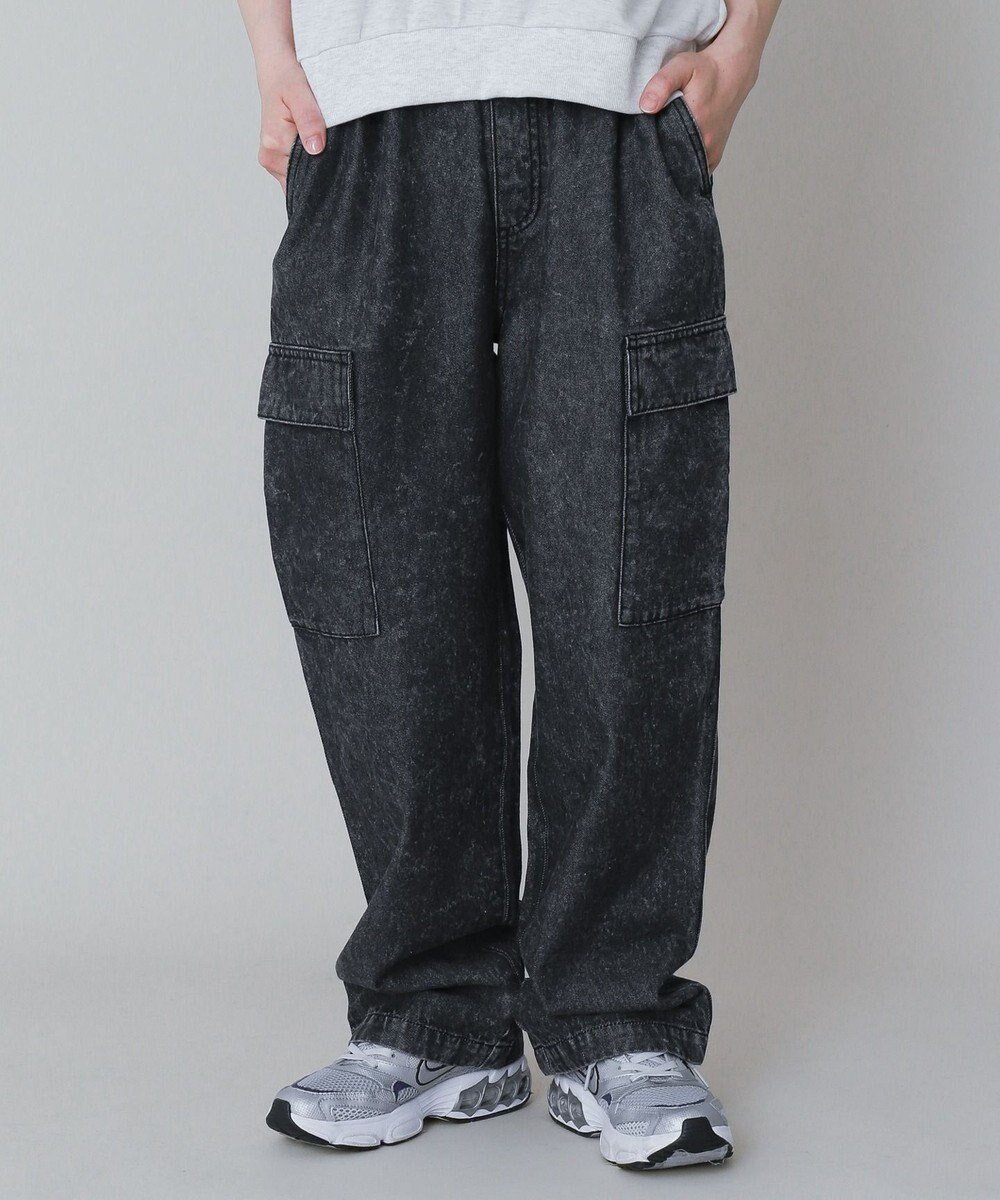 【ウィゴー/WEGO / KIDS】の【KIDS】デニムイージーカーゴパンツ(JUNIOR) インテリア・キッズ・メンズ・レディースファッション・服の通販 founy(ファニー) 　ファッション　Fashion　キッズファッション　Fashion for Kids　ボトムス　Bottoms　春　Spring　グラフィック　Graphic, Graphic Design　シンプル　Simple, Minimal　スウェット / スエット　Sweatshirt, Sweatwear　スマホ　Smartphone, Mobile Device　チェック　Check, Plaid, Tartan　人気　Popular, Best Seller　ビッグ　Big, Oversized　ポケット　Pocket, Pocket Detail　ワイド　Wide, Wide Fit　S/S・春夏　SS, Spring/Summer, Warm Season　おすすめ　Recommended / Our Picks　夏　Summer　2025年　2025　2025春夏・S/S　Spring/Summer 2025 SS25　デニムブラックソノタ|ID: prp329100004716678 ipo3291000000034079425