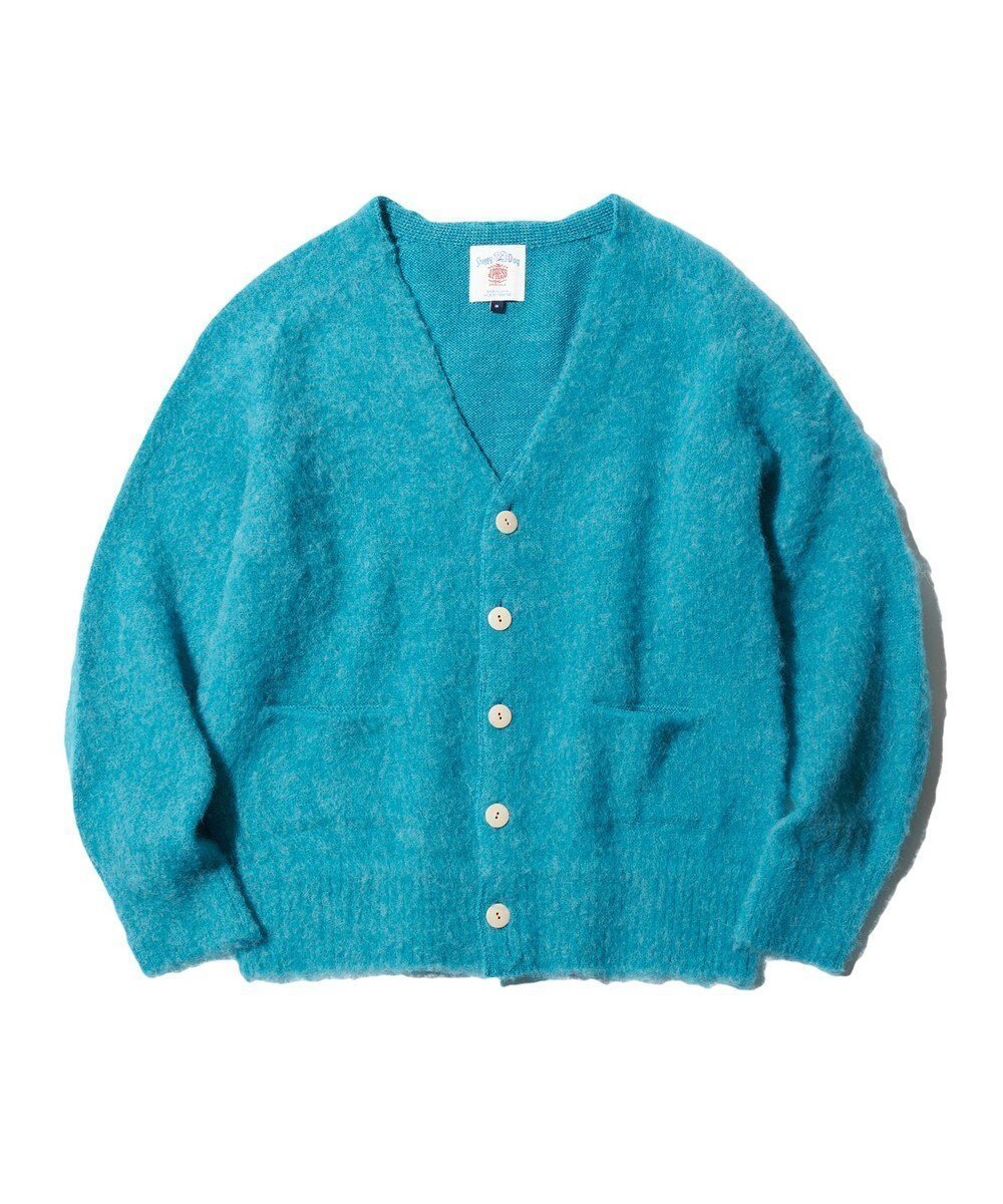 【ジェイ プレス/J.PRESS / MEN】の【J.PRESS ORIGINALS】SHETLAND WOOL SHAGGY SADLE CARDIGAN インテリア・キッズ・メンズ・レディースファッション・服の通販 founy(ファニー) 　ファッション　Fashion　メンズファッション　Fashion for Men　トップス・カットソー　Cut & Sew Tops　カーディガン / 羽織り　Cardigans　カーディガン　Cardigan, Knitwear　クラシック　Classic, Timeless Style　日本製　Made In Japan　犬　Dog　A/W・秋冬　Autumn/Winter　軽量　Lightweight, Ultra Light　ブルー系|ID: prp329100004716683 ipo3291000000034079441