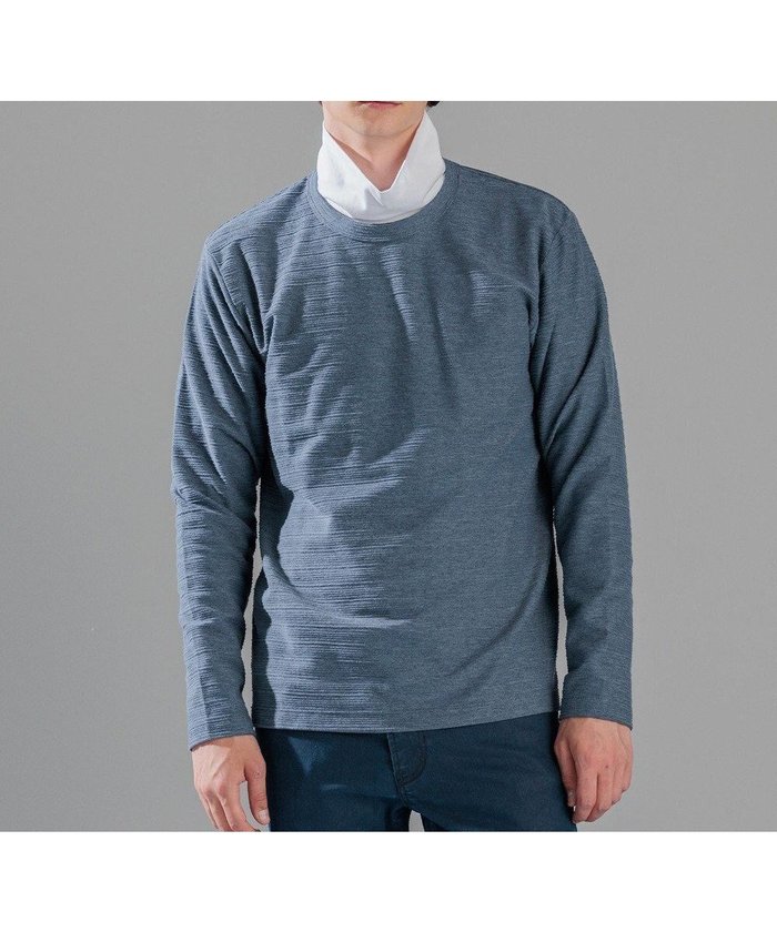 【ジョゼフ オム/JOSEPH HOMME / MEN】のメランジリップル クルーネックカットソー インテリア・キッズ・メンズ・レディースファッション・服の通販 founy(ファニー) https://founy.com/ ファッション Fashion メンズファッション Fashion for Men トップス・カットソー Cut & Sew Tops メンズシャツ Shirts カットソー Cut and Sewn Top シャドー Shadow, Subtle Pattern ジャケット Jacket, Outerwear スリーブ Sleeve, Long Sleeve / Short Sleeve ベーシック Basic, Essential ボーダー Border, Stripe メランジ Melange, Mixed Yarn ロング Long, Long-Length エレガント 上品 Elegant A/W・秋冬 Autumn/Winter 長袖 Long Sleeve, Full Sleeve |ID: prp329100004716686 ipo3291000000034079449