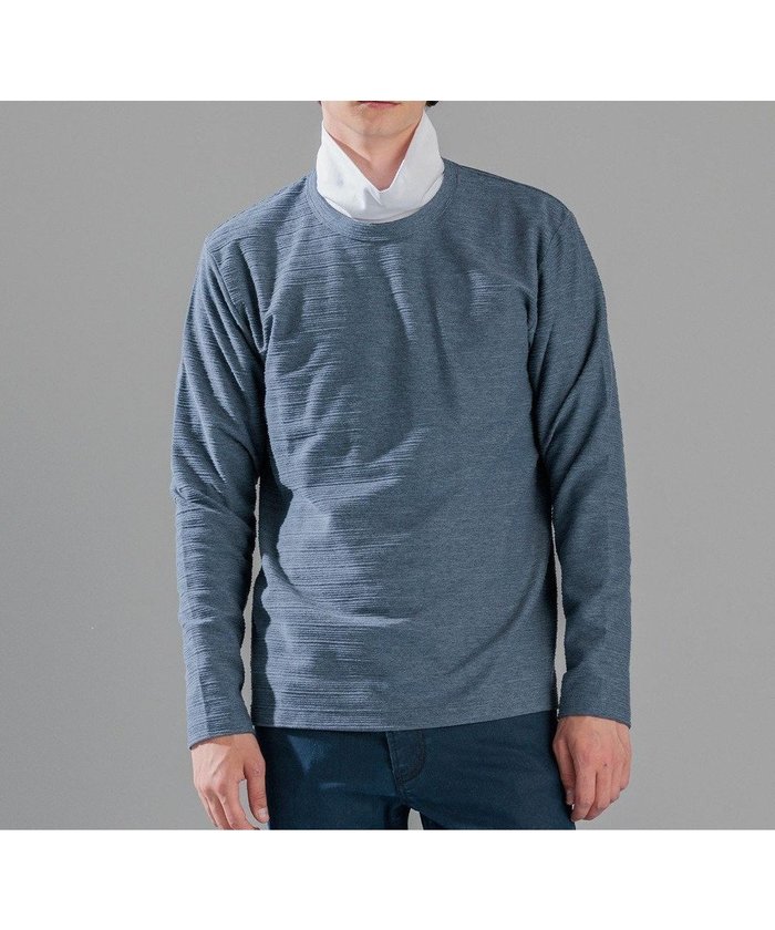 【ジョゼフ オム/JOSEPH HOMME / MEN】のメランジリップル クルーネックカットソー インテリア・キッズ・メンズ・レディースファッション・服の通販 founy(ファニー) https://founy.com/ ファッション Fashion メンズファッション Fashion for Men トップス・カットソー Cut & Sew Tops メンズシャツ Shirts カットソー Cut and Sewn Top シャドー Shadow, Subtle Pattern ジャケット Jacket, Outerwear スリーブ Sleeve, Long Sleeve / Short Sleeve ベーシック Basic, Essential ボーダー Border, Stripe メランジ Melange, Mixed Yarn ロング Long, Long-Length エレガント 上品 Elegant A/W・秋冬 Autumn/Winter 長袖 Long Sleeve, Full Sleeve |ID: prp329100004716686 ipo3291000000034210082