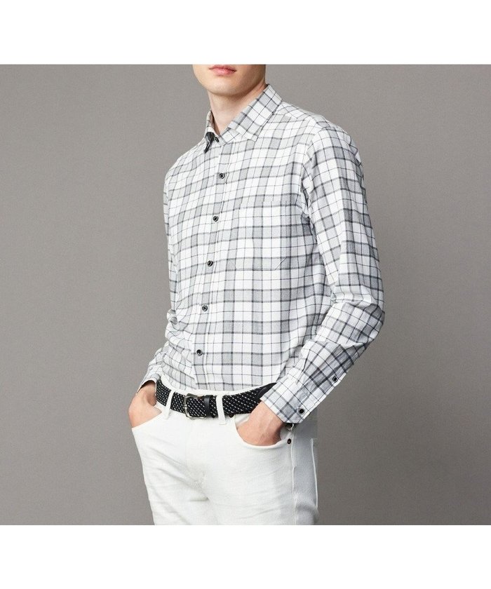【ジョセフ アブード/JOSEPH ABBOUD / MEN】の【柔らか/暖かい】ファインブラッシュド ネル チェック シャツ インテリア・キッズ・メンズ・レディースファッション・服の通販 founy(ファニー) https://founy.com/ ファッション Fashion メンズファッション Fashion for Men トップス・カットソー Cut & Sew Tops メンズシャツ Shirts おすすめ Recommended / Our Picks インナー Innerwear チェック Check, Plaid, Tartan メランジ Melange, Mixed Yarn 定番 Standard, Basic Item A/W・秋冬 Autumn/Winter 羽織 Haori, Light Jacket |ID: prp329100004716687 ipo3291000000034079456