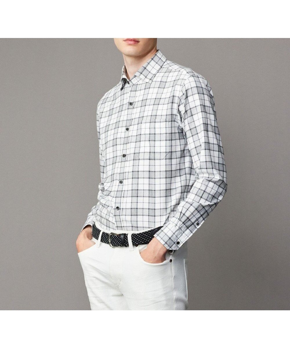 【ジョセフ アブード/JOSEPH ABBOUD / MEN】の【柔らか/暖かい】ファインブラッシュド ネル チェック シャツ 人気、トレンドファッション・服の通販 founy(ファニー) 　ファッション　Fashion　メンズファッション　Fashion for Men　トップス・カットソー　Cut & Sew Tops　メンズシャツ　Shirts　おすすめ　Recommended / Our Picks　インナー　Innerwear　チェック　Check, Plaid, Tartan　メランジ　Melange, Mixed Yarn　定番　Standard, Basic Item　A/W・秋冬　Autumn/Winter　羽織　Haori, Light Jacket　 other-1|ID: prp329100004716687 ipo3291000000034079456