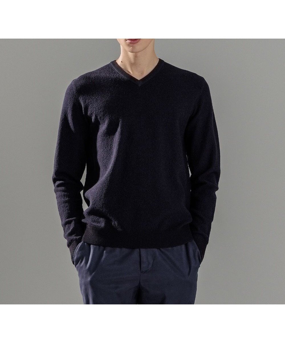 【ジョゼフ オム/JOSEPH HOMME / MEN】のライトアムンゼン Vネック インテリア・キッズ・メンズ・レディースファッション・服の通販 founy(ファニー) 　ファッション　Fashion　メンズファッション　Fashion for Men　トップス・カットソー　Cut & Sew Tops　ニット・セーター / 定番トップス　Knit Tops & Sweaters　インナー　Innerwear　カットソー　Cut and Sewn Top　セーター　Sweater, Knitwear　フィット　Fit, Slim Fit　ベーシック　Basic, Essential　メランジ　Melange, Mixed Yarn　レギュラー　Regular, Standard Fit　ロング　Long, Long-Length　A/W・秋冬　Autumn/Winter　長袖　Long Sleeve, Full Sleeve　ネイビー系|ID: prp329100004716689 ipo3291000000034079465