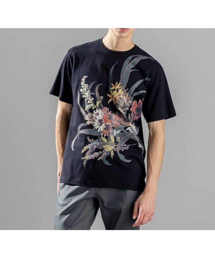 【ジョゼフ オム/JOSEPH HOMME / MEN】のピクセルフラワープリント Tシャツ インテリア・キッズ・メンズ・レディースファッション・服の通販 founy(ファニー) https://founy.com/ ファッション Fashion メンズファッション Fashion for Men トップス・カットソー Cut & Sew Tops メンズシャツ Shirts カットソー Cut and Sewn Top シルケット Silket, Silky Cotton ドット Polka Dot, Dot Pattern プリント Print, Printed Pattern ベーシック Basic, Essential モチーフ Motif, Design Theme レギュラー Regular, Standard Fit 半袖 Short Sleeve, Half Sleeve 夏 Summer 春 Spring S/S・春夏 SS, Spring/Summer, Warm Season |ID: prp329100004716692 ipo3291000000034079474