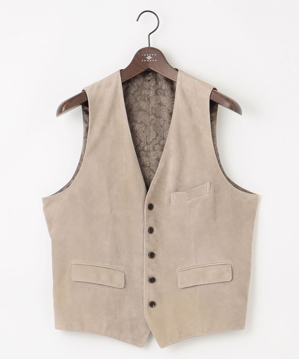 【ジョセフ アブード/JOSEPH ABBOUD / MEN】の【ゴートスウェード/軽量/ソフト/ストレッチ】ゴートスウェード ベスト インテリア・キッズ・メンズ・レディースファッション・服の通販 founy(ファニー) 　ファッション　Fashion　メンズファッション　Fashion for Men　トップス・カットソー　Cut & Sew Tops　ベスト・ジレ　Vests & Gilets　おすすめ　Recommended / Our Picks　クラシック　Classic, Timeless Style　ストレッチ　Stretch, Stretchy Fabric　フラップ　Flap, Flap Pocket　フロント　Front, Front Design　ベスト　Vest, Waistcoat　ポケット　Pocket, Pocket Detail　エレガント 上品　Elegant　A/W・秋冬　Autumn/Winter　軽量　Lightweight, Ultra Light　ライトグレー系|ID: prp329100004716704 ipo3291000000034242806