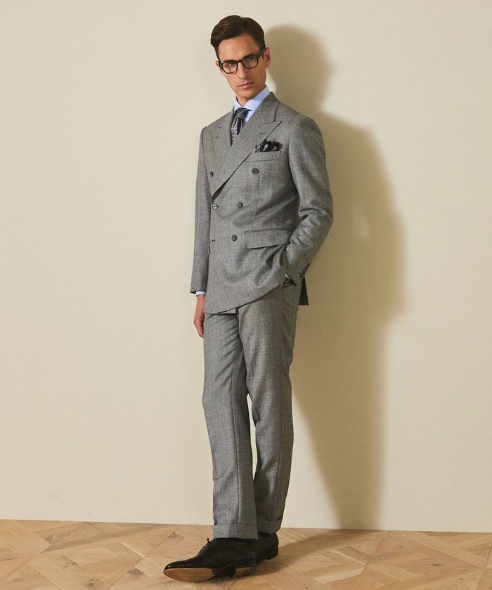 【五大陸/gotairiku / MEN】の【DORMEUIL/ドーメル】ドーメル・ロイヤルトゥエルブ ダブルスーツ インテリア・キッズ・メンズ・レディースファッション・服の通販 founy(ファニー) https://founy.com/ ファッション Fashion メンズファッション Fashion for Men セットアップ Matching Sets エレガント 上品 Elegant コレクション Collection, Seasonal Line シェイプ Shape, Slim Fit ストレッチ Stretch, Stretchy Fabric スーツ Suit, Formalwear セットアップ Set-Up, Coordinated Outfit ダブル Double, Double-Breasted テーパード Tapered, Tapered Pants ドレープ Drape, Draping Fabric フランス France, French レギュラー Regular, Standard Fit A/W・秋冬 Autumn/Winter 新作・新入荷 New Arrivals / New In |ID: prp329100004716705 ipo3291000000034079520