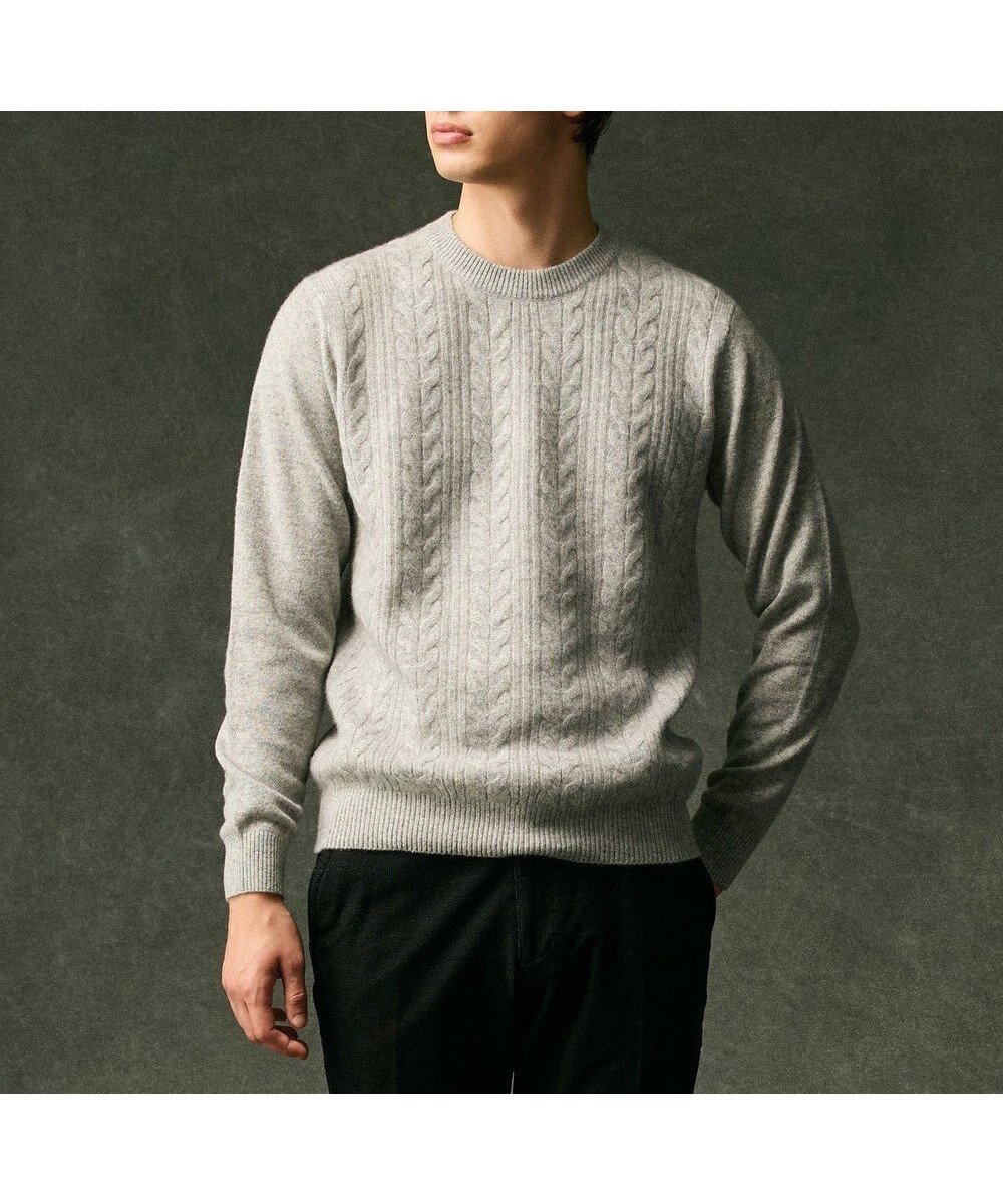 【ジョセフ アブード/JOSEPH ABBOUD / MEN】の【洗える・暖か・軽量】カシミヤブレンド クルーネック ニット インテリア・キッズ・メンズ・レディースファッション・服の通販 founy(ファニー) 　ファッション　Fashion　メンズファッション　Fashion for Men　トップス・カットソー　Cut & Sew Tops　ニット・セーター / 定番トップス　Knit Tops & Sweaters　洗える　Machine Washable　軽量　Lightweight, Ultra Light　ジャケット　Jacket, Outerwear　スタンド　Stand Collar, Upright Stand　スマート　Smart, Elegant　セーター　Sweater, Knitwear　なめらか　Smooth, Silky Texture　A/W・秋冬　Autumn/Winter　新作・新入荷　New Arrivals / New In　おすすめ　Recommended / Our Picks　エレガント 上品　Elegant　ライトグレー系|ID: prp329100004716714 ipo3291000000034079576