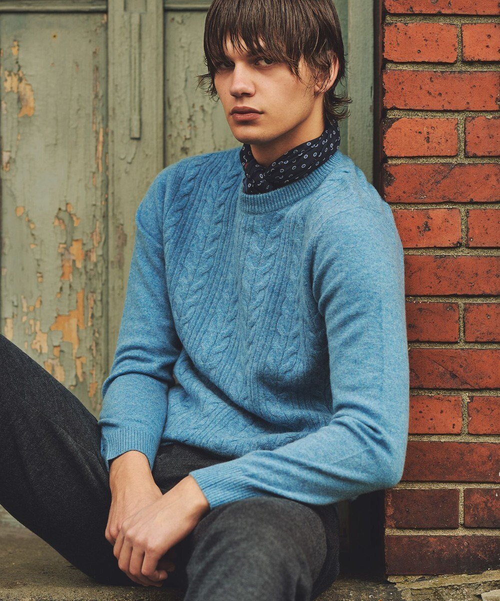 【ジョセフ アブード/JOSEPH ABBOUD / MEN】の【洗える・暖か・軽量】カシミヤブレンド クルーネック ニット インテリア・キッズ・メンズ・レディースファッション・服の通販 founy(ファニー) ファッション Fashion メンズファッション Fashion for Men トップス・カットソー Cut & Sew Tops ニット・セーター / 定番トップス Knit Tops & Sweaters おすすめ Recommended / Our Picks なめらか Smooth, Silky Texture ジャケット Jacket, Outerwear スタンド Stand Collar, Upright Stand スマート Smart, Elegant セーター Sweater, Knitwear エレガント 上品 Elegant 洗える Machine Washable A/W・秋冬 Autumn/Winter 軽量 Lightweight, Ultra Light ターコイズブルー系|ID: prp329100004716714 ipo3291000000034242959