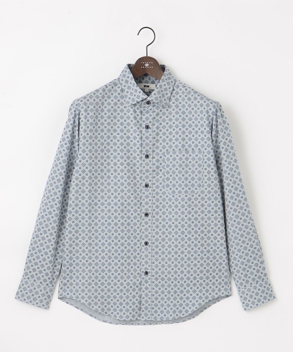 【ジョセフ アブード/JOSEPH ABBOUD / MEN】の【柔らか】ファインパターンプリント シャツ インテリア・キッズ・メンズ・レディースファッション・服の通販 founy(ファニー) 　ファッション　Fashion　メンズファッション　Fashion for Men　トップス・カットソー　Cut & Sew Tops　メンズシャツ　Shirts　インナー　Innerwear　春　Spring　クラシカル　Classical, Vintage-Inspired　ジャケット　Jacket, Outerwear　プリント　Print, Printed Pattern　モダン　Modern, Contemporary　リラックス　Relax, Relaxed Fit　S/S・春夏　SS, Spring/Summer, Warm Season　新作・新入荷　New Arrivals / New In　おすすめ　Recommended / Our Picks　夏　Summer　エレガント 上品　Elegant　サックスブルー系5|ID: prp329100004716735 ipo3291000000034079663