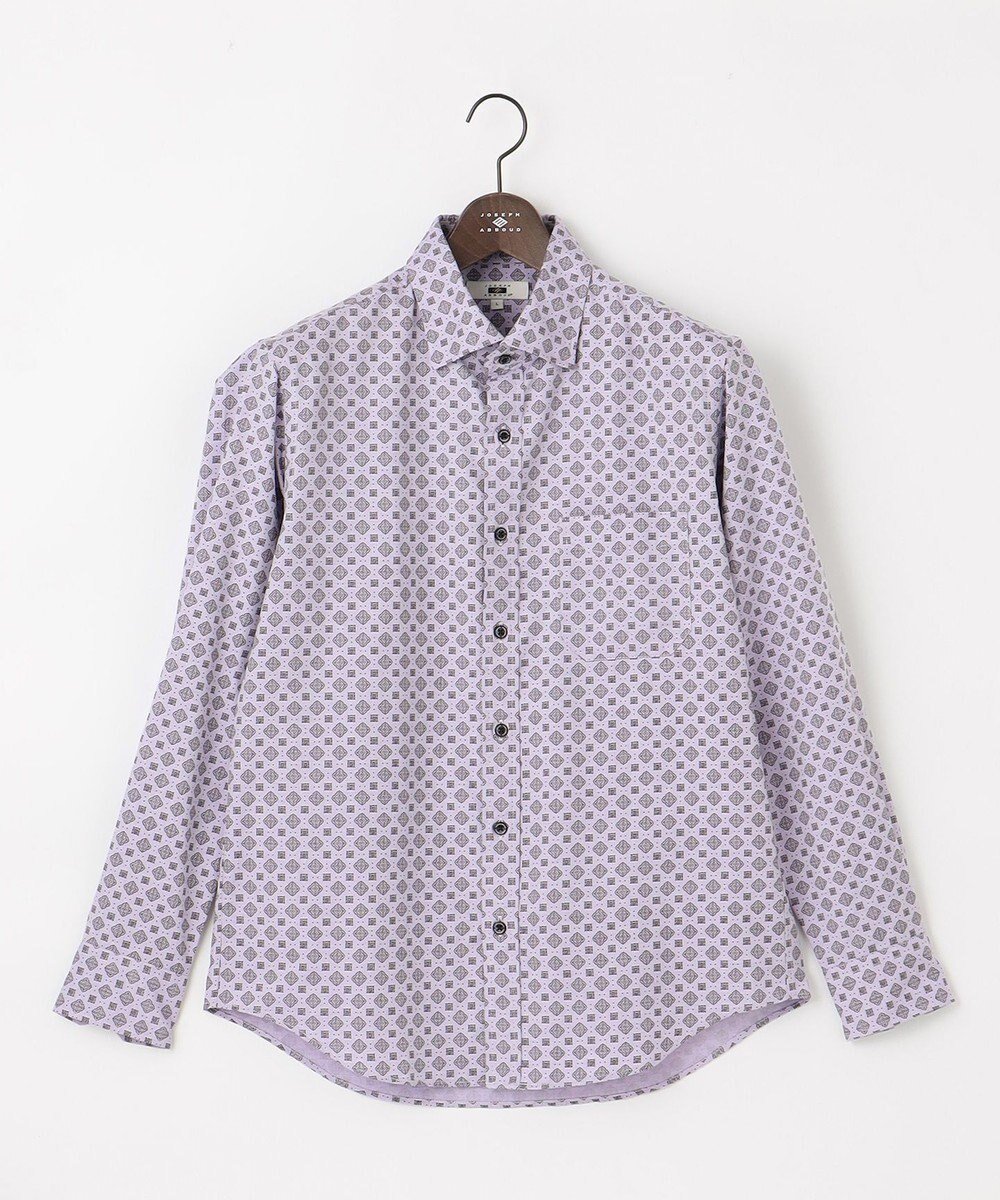 【ジョセフ アブード/JOSEPH ABBOUD / MEN】の【柔らか】ファインパターンプリント シャツ インテリア・キッズ・メンズ・レディースファッション・服の通販 founy(ファニー) 　ファッション　Fashion　メンズファッション　Fashion for Men　トップス・カットソー　Cut & Sew Tops　メンズシャツ　Shirts　インナー　Innerwear　春　Spring　クラシカル　Classical, Vintage-Inspired　ジャケット　Jacket, Outerwear　プリント　Print, Printed Pattern　モダン　Modern, Contemporary　リラックス　Relax, Relaxed Fit　S/S・春夏　SS, Spring/Summer, Warm Season　新作・新入荷　New Arrivals / New In　おすすめ　Recommended / Our Picks　夏　Summer　エレガント 上品　Elegant　パープル系5|ID: prp329100004716735 ipo3291000000034079664