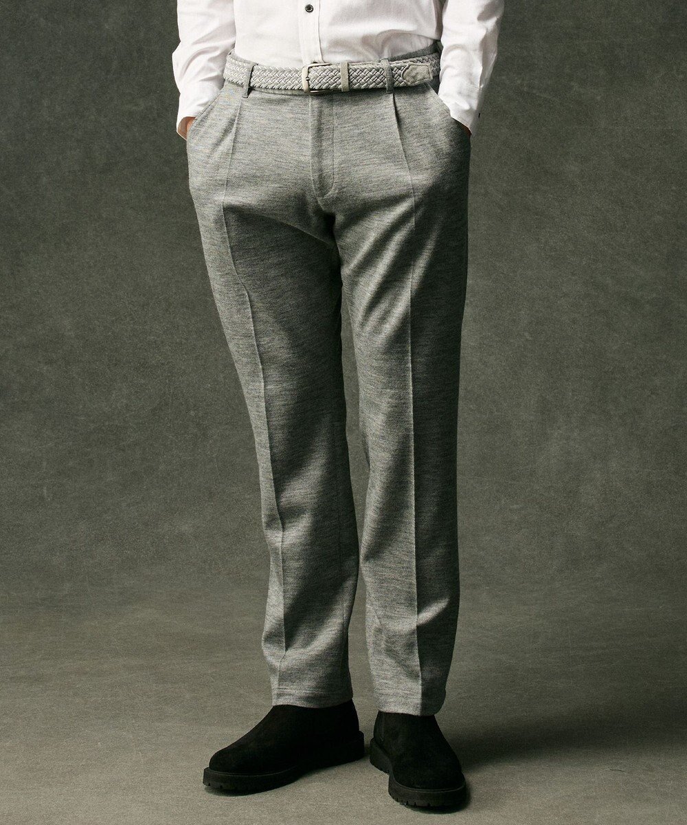 【ジョセフ アブード/JOSEPH ABBOUD / MEN】の【軽量/ストレッチ/尾州産ジャージー素材】ウールミルドジャージータック パンツ インテリア・キッズ・メンズ・レディースファッション・服の通販 founy(ファニー) 　ファッション　Fashion　メンズファッション　Fashion for Men　ボトムス　Bottoms　カットソー　Cut and Sewn Top　クラシック　Classic, Timeless Style　軽量　Lightweight, Ultra Light　シャーリング　Shirring, Ruched　シンプル　Simple, Minimal　ジャケット　Jacket, Outerwear　ストレッチ　Stretch, Stretchy Fabric　スニーカー　Sneakers, Trainers　セットアップ　Set-Up, Coordinated Outfit　テーパード　Tapered, Tapered Pants　フィット　Fit, Slim Fit　フェルト　Felt, Felt Fabric　ミックス　Mix, Mixed Style　メランジ　Melange, Mixed Yarn　A/W・秋冬　Autumn/Winter　新作・新入荷　New Arrivals / New In　おすすめ　Recommended / Our Picks　エレガント 上品　Elegant　ビジネス 仕事 通勤　Business / Work / Commuting　ライトグレー系|ID: prp329100004716738 ipo3291000000034079671