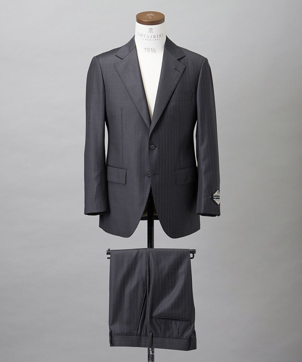 【五大陸/gotairiku / MEN】のシワになりにくい【御幸毛織/みゆきけおり】Superio160 スーツ_グレーストライプ 人気、トレンドファッション・服の通販 founy(ファニー) 　ファッション　Fashion　メンズファッション　Fashion for Men　セットアップ　Matching Sets　シェイプ　Shape, Slim Fit　ストライプ　Stripe, Striped Pattern　ストレッチ　Stretch, Stretchy Fabric　スーツ　Suit, Formalwear　セットアップ　Set-Up, Coordinated Outfit　テーパード　Tapered, Tapered Pants　フラット　Flat, Flat Shoes　レギュラー　Regular, Standard Fit　A/W・秋冬　Autumn/Winter　 other-1|ID: prp329100004716742 ipo3291000000034242793
