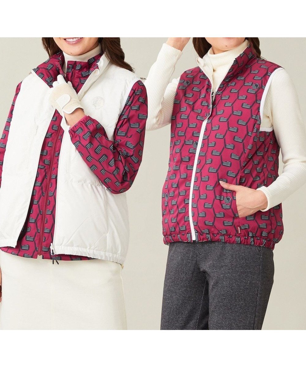 【23区 ゴルフ/NIJYUSANKU GOLF】の【WOMEN】【撥水・ストレッチ】リバーシブル ダウンベスト インテリア・キッズ・メンズ・レディースファッション・服の通販 founy(ファニー) ファッション Fashion レディースファッション Fashion for Women アウター Coat / Outerwear Collection トップス・カットソー Cut & Sew Tops ベスト&ジレ / 重ね着スタイル Vests & Gilets ゴルフ Golf シルバー Silver, Metallic Silver ストレッチ Stretch, Stretchy Fabric タフタ Taffeta, Structured Fabric ダウン Down, Puffer プリント Print, Printed Pattern ベスト Vest, Waistcoat モチーフ Motif, Design Theme リバーシブル Reversible, Two-Sided A/W・秋冬 Autumn/Winter ホワイト系|ID: prp329100004716772 ipo3291000000035711665